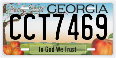 GA license plate CCT7469