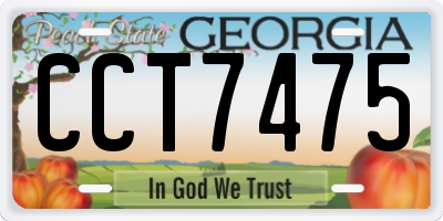 GA license plate CCT7475