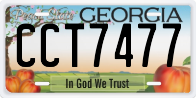 GA license plate CCT7477