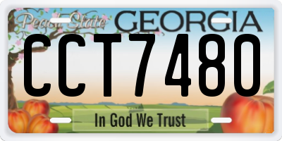 GA license plate CCT7480