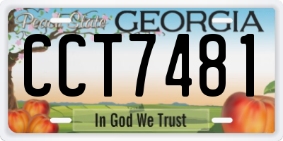 GA license plate CCT7481
