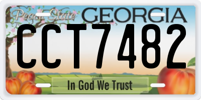 GA license plate CCT7482