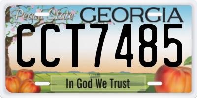 GA license plate CCT7485
