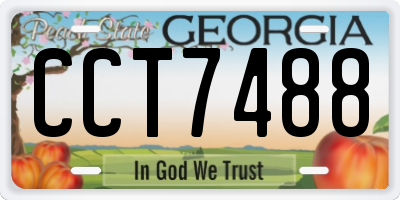 GA license plate CCT7488