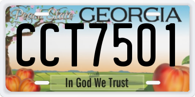 GA license plate CCT7501