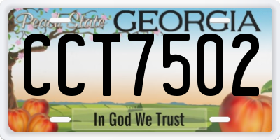 GA license plate CCT7502