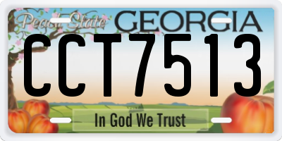GA license plate CCT7513