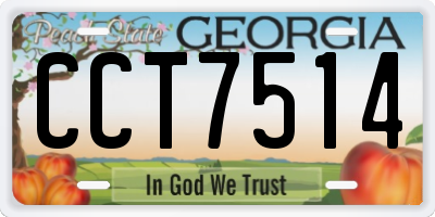 GA license plate CCT7514