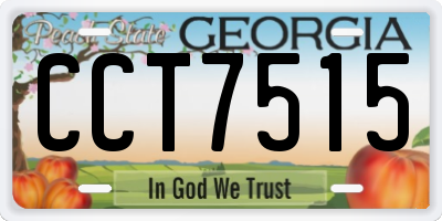 GA license plate CCT7515