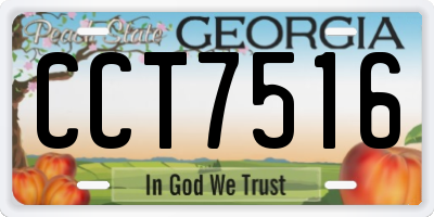 GA license plate CCT7516