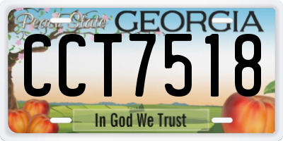 GA license plate CCT7518