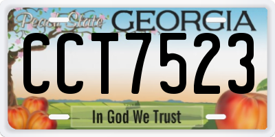GA license plate CCT7523