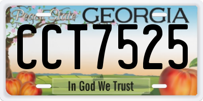 GA license plate CCT7525