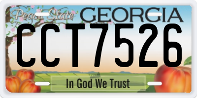 GA license plate CCT7526