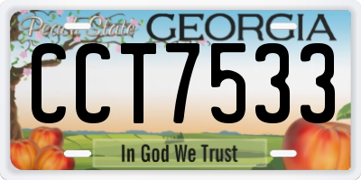 GA license plate CCT7533