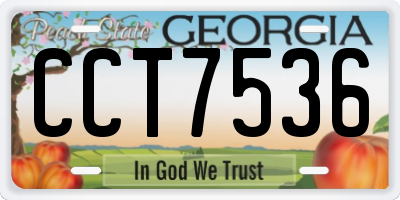 GA license plate CCT7536