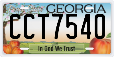 GA license plate CCT7540