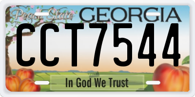 GA license plate CCT7544