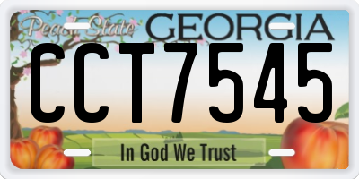 GA license plate CCT7545