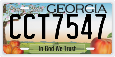 GA license plate CCT7547