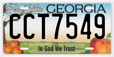 GA license plate CCT7549