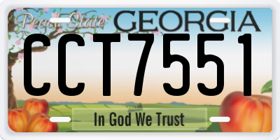 GA license plate CCT7551