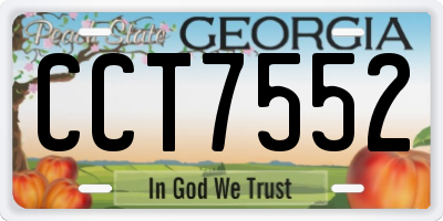 GA license plate CCT7552
