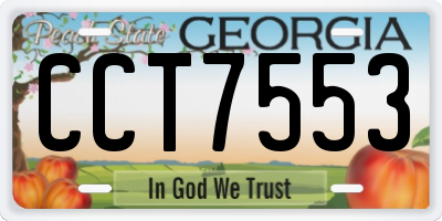 GA license plate CCT7553