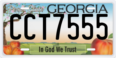GA license plate CCT7555