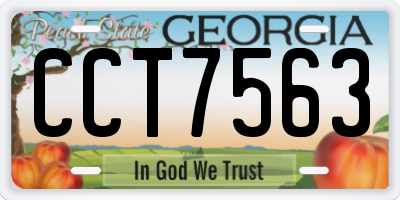 GA license plate CCT7563