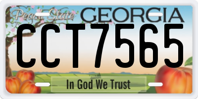 GA license plate CCT7565