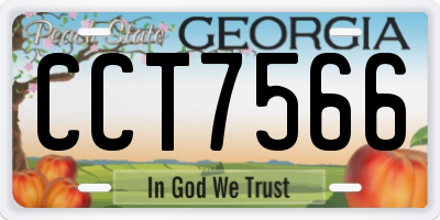 GA license plate CCT7566