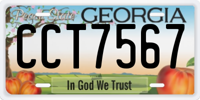 GA license plate CCT7567