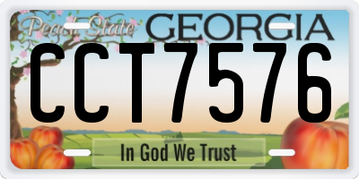 GA license plate CCT7576