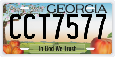 GA license plate CCT7577