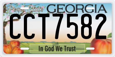 GA license plate CCT7582
