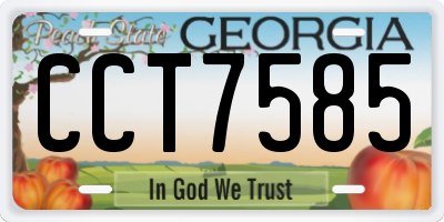 GA license plate CCT7585