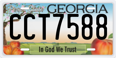 GA license plate CCT7588