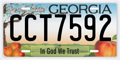 GA license plate CCT7592