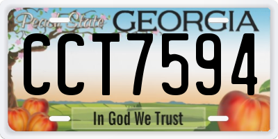 GA license plate CCT7594