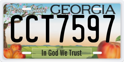 GA license plate CCT7597