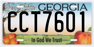 GA license plate CCT7601