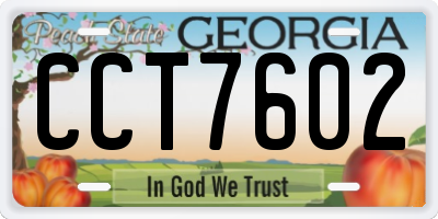 GA license plate CCT7602