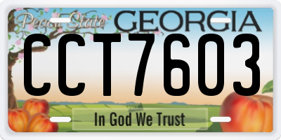 GA license plate CCT7603