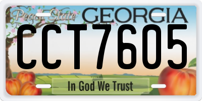 GA license plate CCT7605