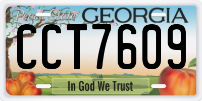 GA license plate CCT7609