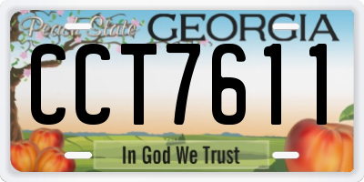 GA license plate CCT7611