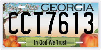 GA license plate CCT7613