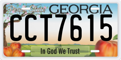 GA license plate CCT7615