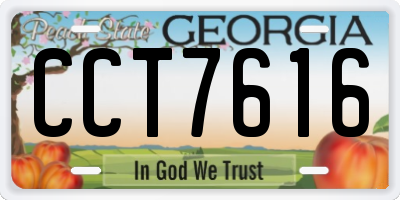 GA license plate CCT7616